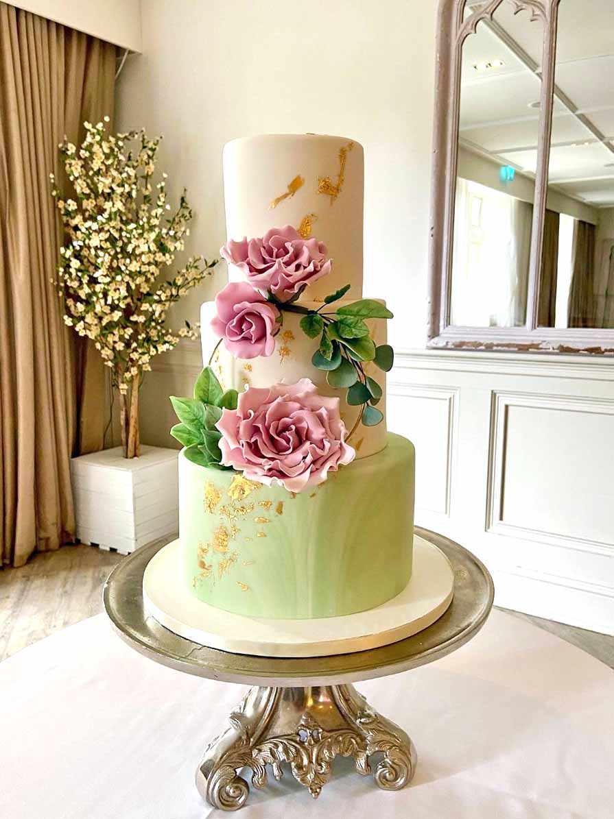 Green Marble Wedding Cake
